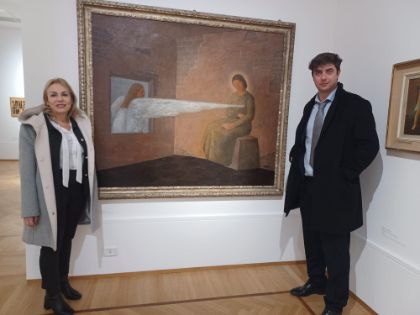 La tela di Rizzo esposta alla Galleria nazionale di  Arte Moderna e Contemporanea, la visita istituzionale del Sindaco