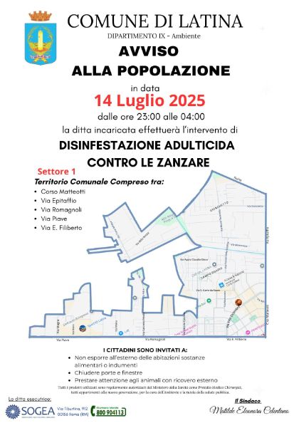 Al via la nuova disinfestazione contro le zanzare Al via la nuova disinfestazione contro le zanzare