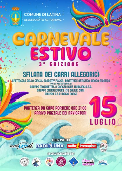 10 carri allegorici sul lungomare di Latina: il 15 luglio torna il Carnevale Estivo 10 carri allegorici sul lungomare di Latina: il 15 luglio torna il Carnevale Estivo