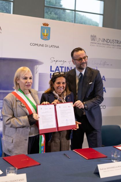 Latina, città universitaria e della farmaceutica: siglato il protocollo d’intesa tra Sapienza, Comune di Latina e Unindustria