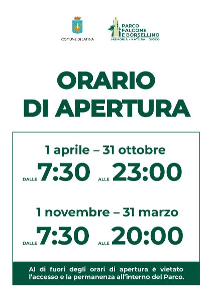 Orari di apertura del Parco Falcone e Borsellino