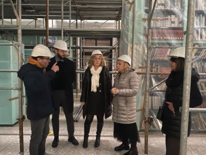 Lavori di ristrutturazione e messa in sicurezza della biblioteca Manuzio, il sopralluogo del Sindaco