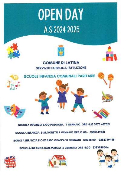Locandina open day scuole infanzia