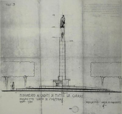 Prospetto del lato di sinistro del Monumento.