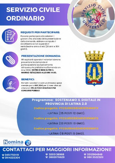 Locandina servizio civile 2024/2025