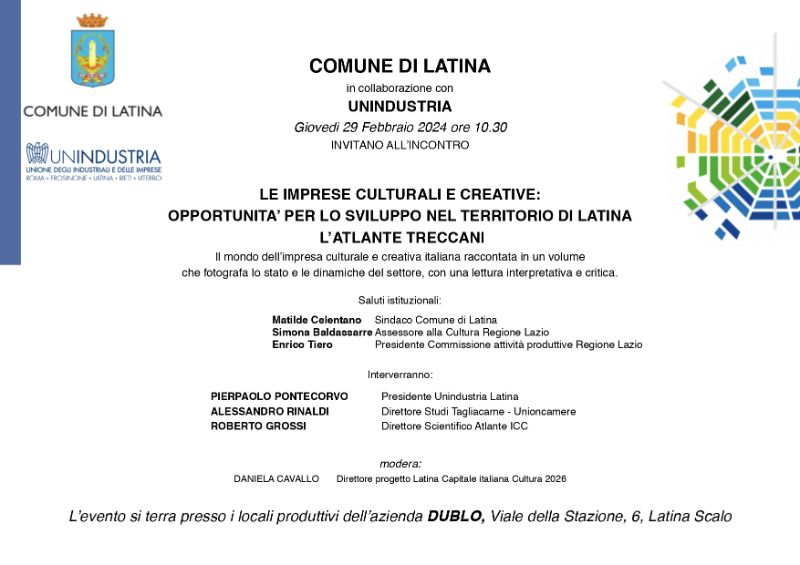 Presentazione dell'Atlante delle imprese culturali e creative pubblicato da Treccani