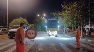 cantiere in allestimento in via Sant'agostino